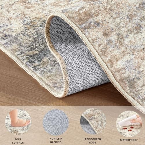 2x3 Entryway Area Rug: Washable Neutral 2' x 3' (Rectangular) Golden Grey gallery
