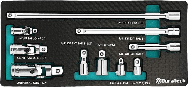 DURATECH Socket Accessory Kit/Drive Tool Accessory Set w/EVA Foam Tool Organizer gallery