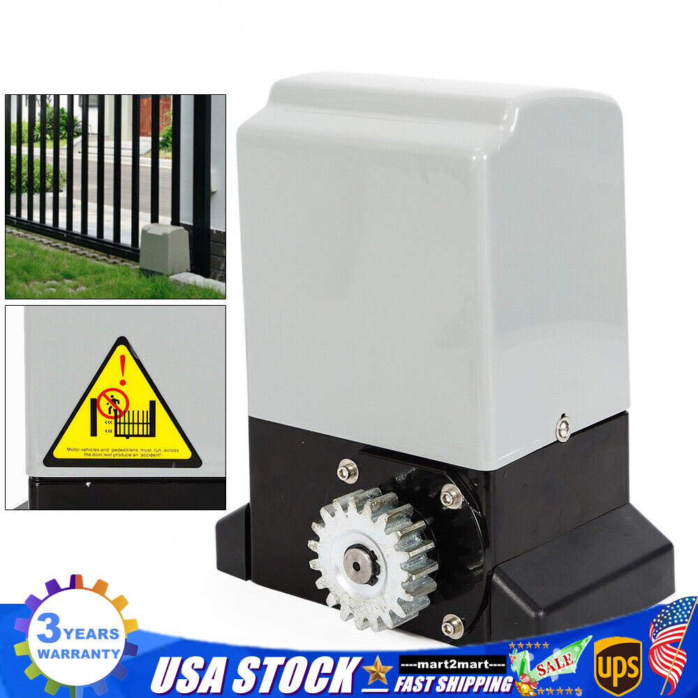Electric Automatic Sliding Gate Opener 1400Lbs Motor Remote Kit 220V 370W New