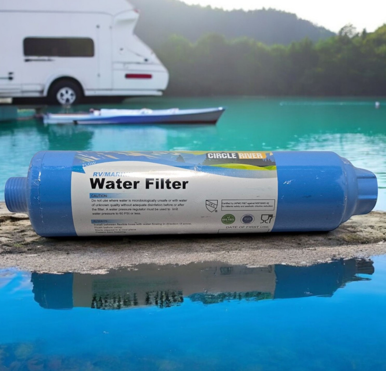Circle River RV Marine Camping Inline Water Filter 1,056 Gallon .5 GPM 60 PSI gallery