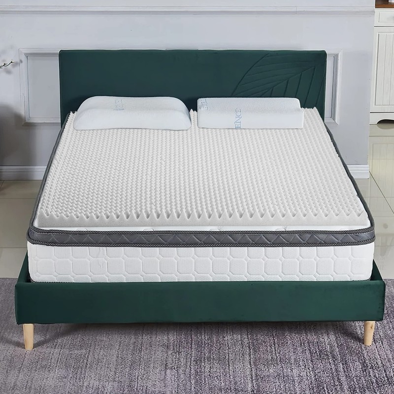 , 3-Inch Convoluted High Density Foam Mattress Topper, CertiPUR-US Certified ... gallery