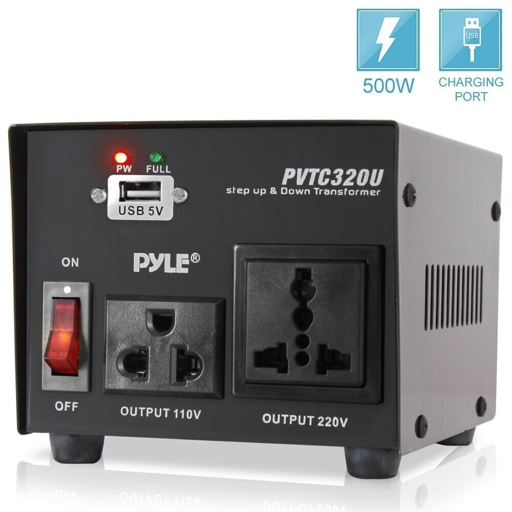 PYLE PVTC320U Step Up & Down Voltage Converter Transformer w/ USB Charging Port gallery