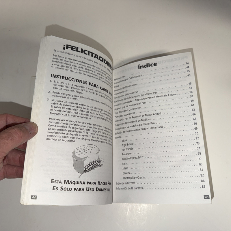 Sunbeam 5890 Breadmaker User Manual English And Spanish Instruction Recipes gallery