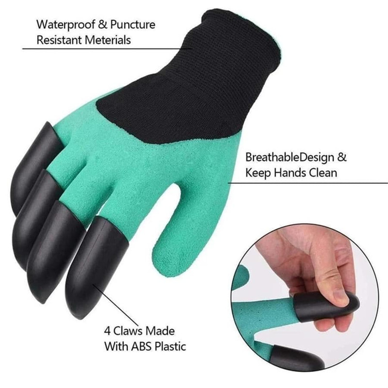 1Pair Garden Gloves With Claws For Digg Protects Nails & Fingers Gardening Tools gallery