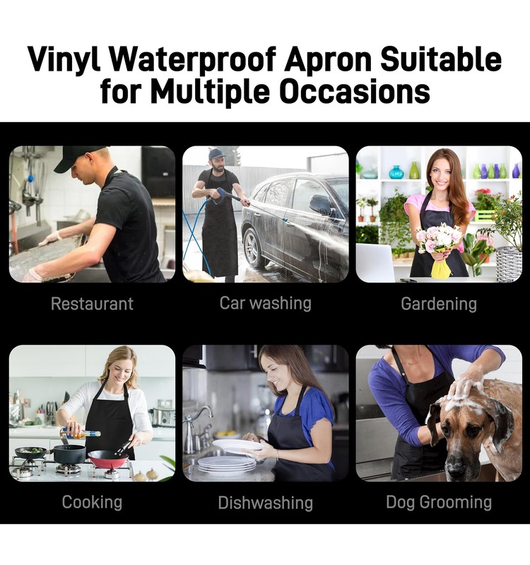 Waterproof Apron with Comfortable Adjustable Bib Rubber Vinyl Dishwasher Apron gallery