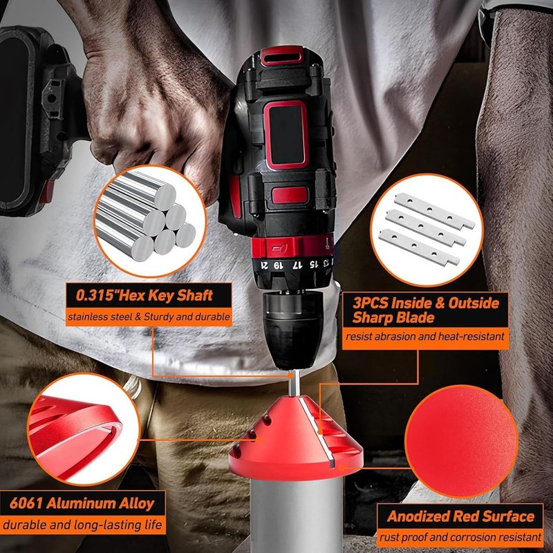 PVC Deburring Tool with 2 in 1 Inner Outer CPVC ABS PP PE Pipe Chamfer... gallery