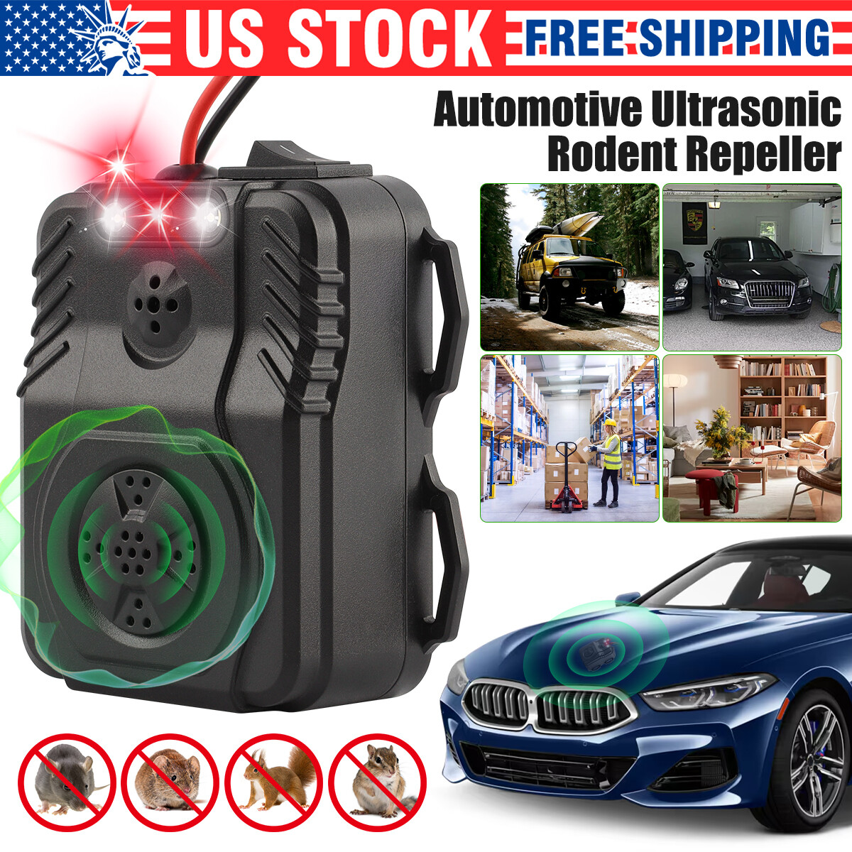 for Car Rat Rodent Deterrent Wire Engine Pest Control Ultrasonic Mouse Repeller gallery