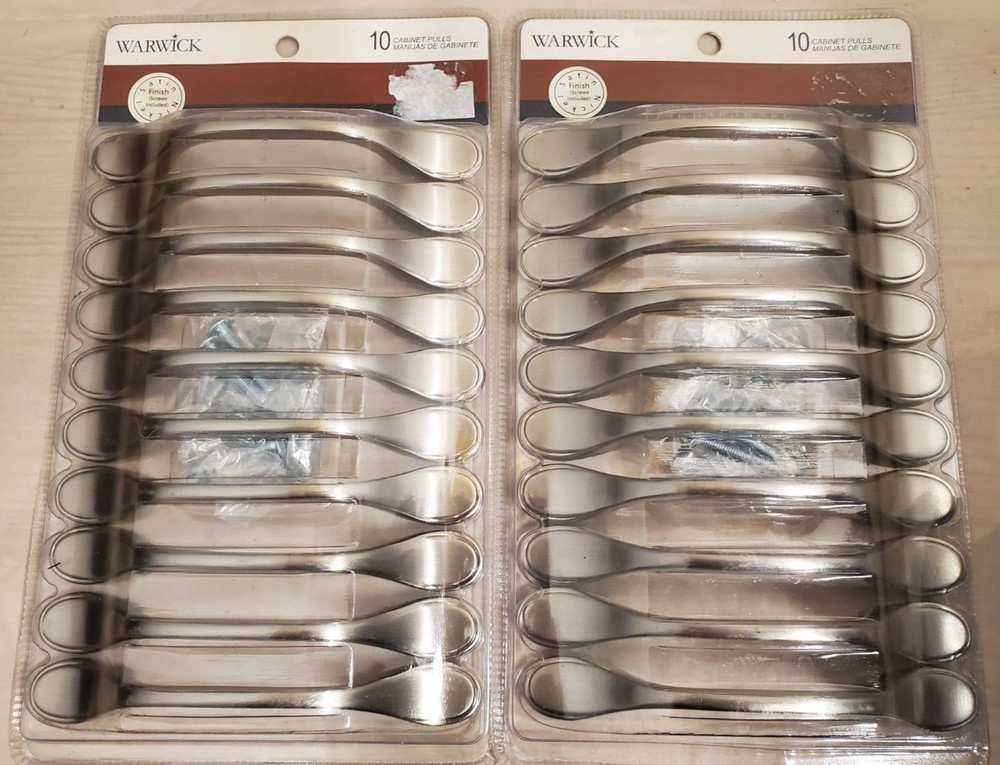Warwick Satin Nickel Cabinet Pulls ~ TWO New 10 Packs ~ Contemporary Style