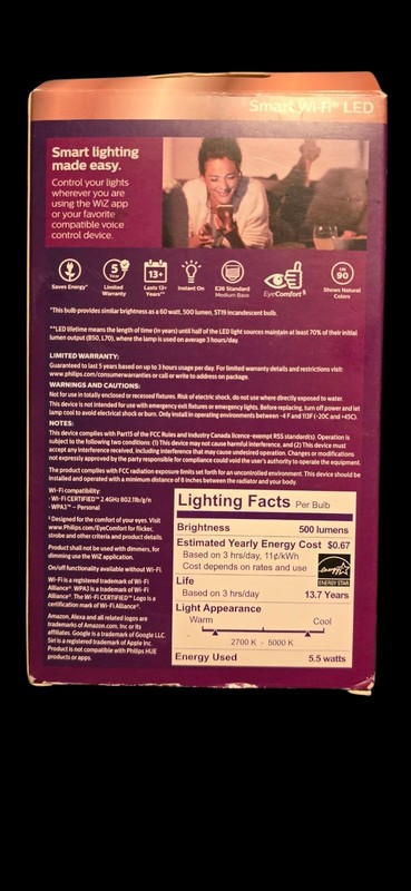 Philips Smart Wi-Fi LED Light Bulbs 60W Tunable Wiz Connected Easy Control gallery