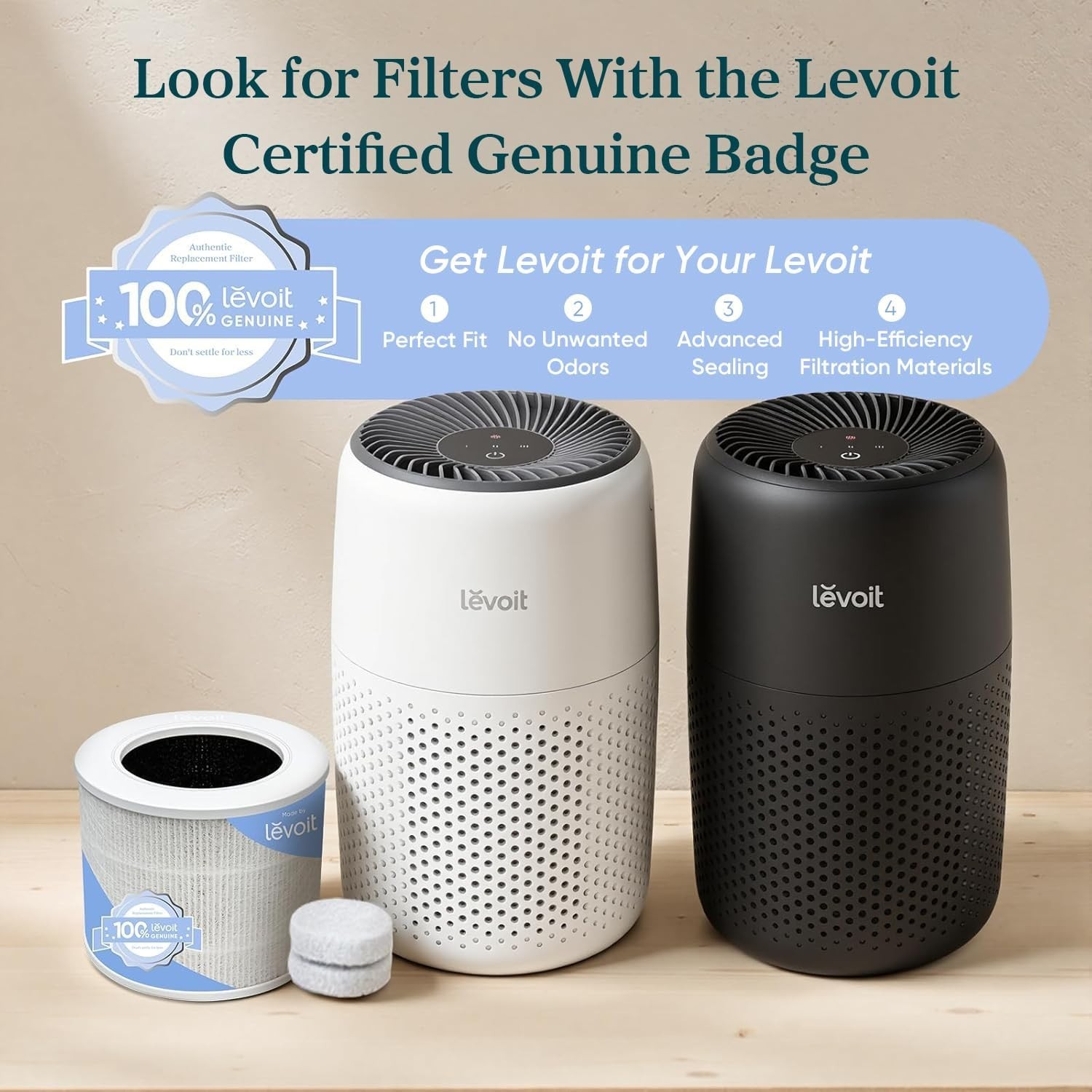 Levoit Core 200S Smart True HEPA Air Purifier - White gallery