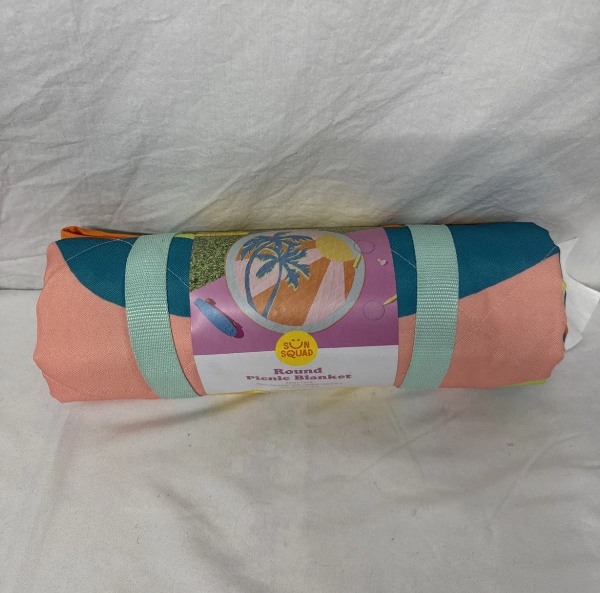 Sun Squad Summertime Round Picnic Blanket 2 Person Water Repellent Blanket. gallery