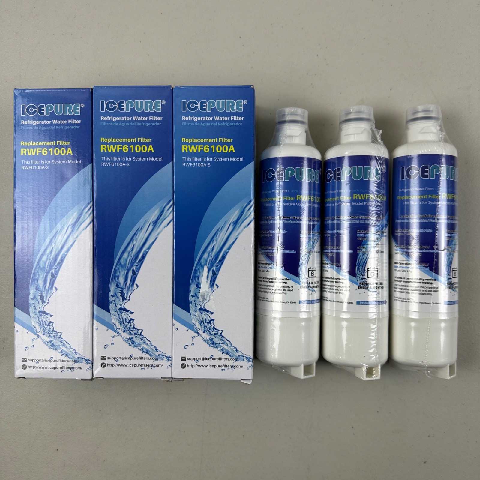 3 PACK ICEPURE Water Filter for Bosch Ultra Clarity Pro BORPLFTR50 RWF6100A gallery