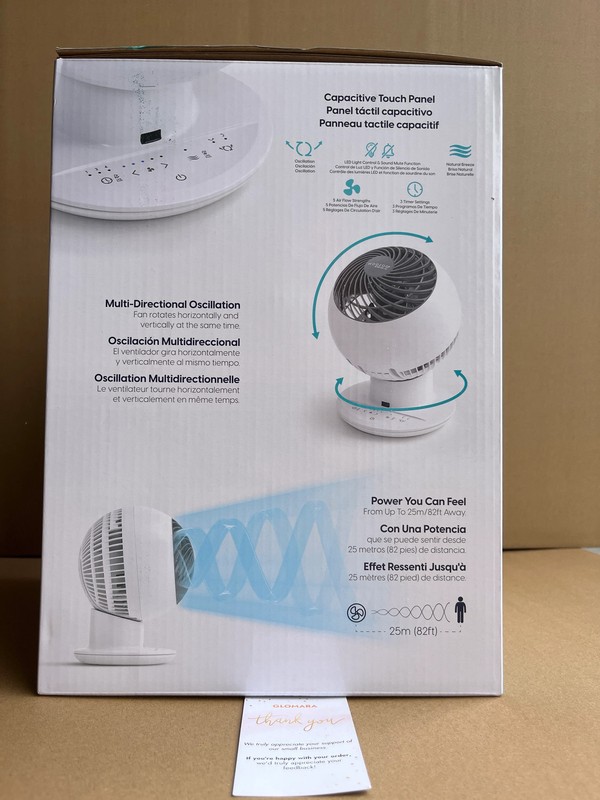 WOOZOO Globe Multi-Directional 5-Speed Oscillating Fan with Remote White gallery
