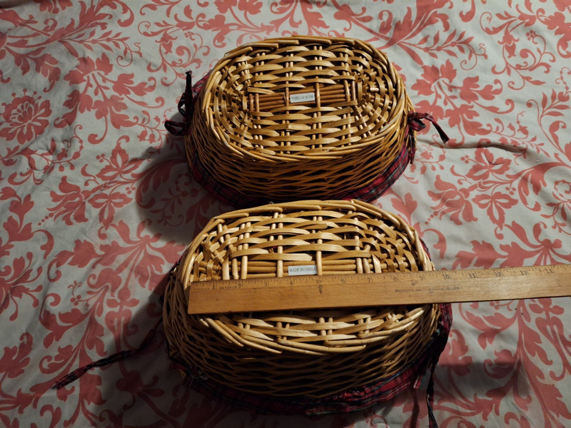 Large Wicker Baskets with Handles 12"L x 9"W x 6"D with Liners Thanksgiving gallery