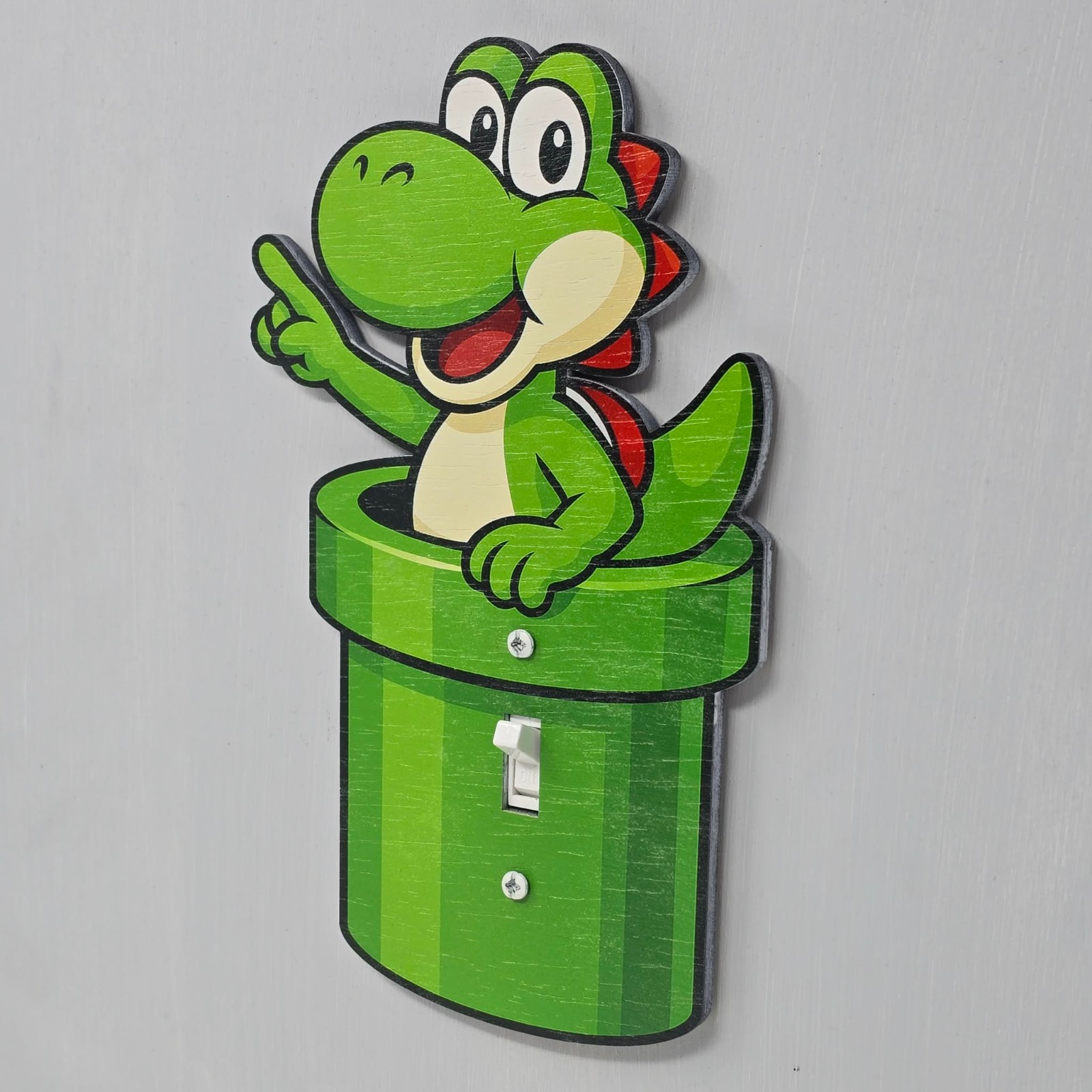 Yoshi Pipe Light Switch Cover SMB1 Luigi Video Games Kids SNES Retro Mario Luigi gallery