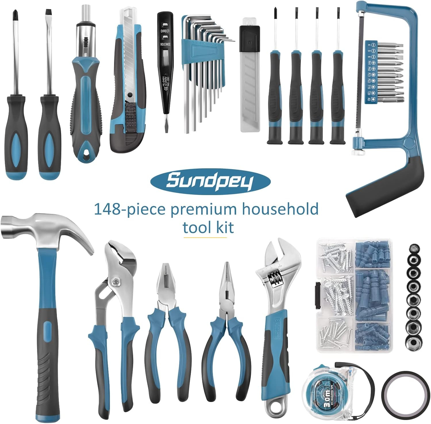 Home Tool Kit 148-Pcs - Household Basic Portable Hand Repair Tool Set with Case gallery