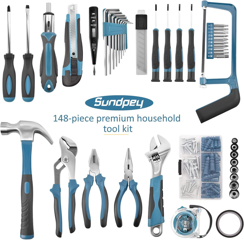 Home Tool Kit 148-Pcs - Household Basic Portable Hand Repair Tool Set with Case gallery