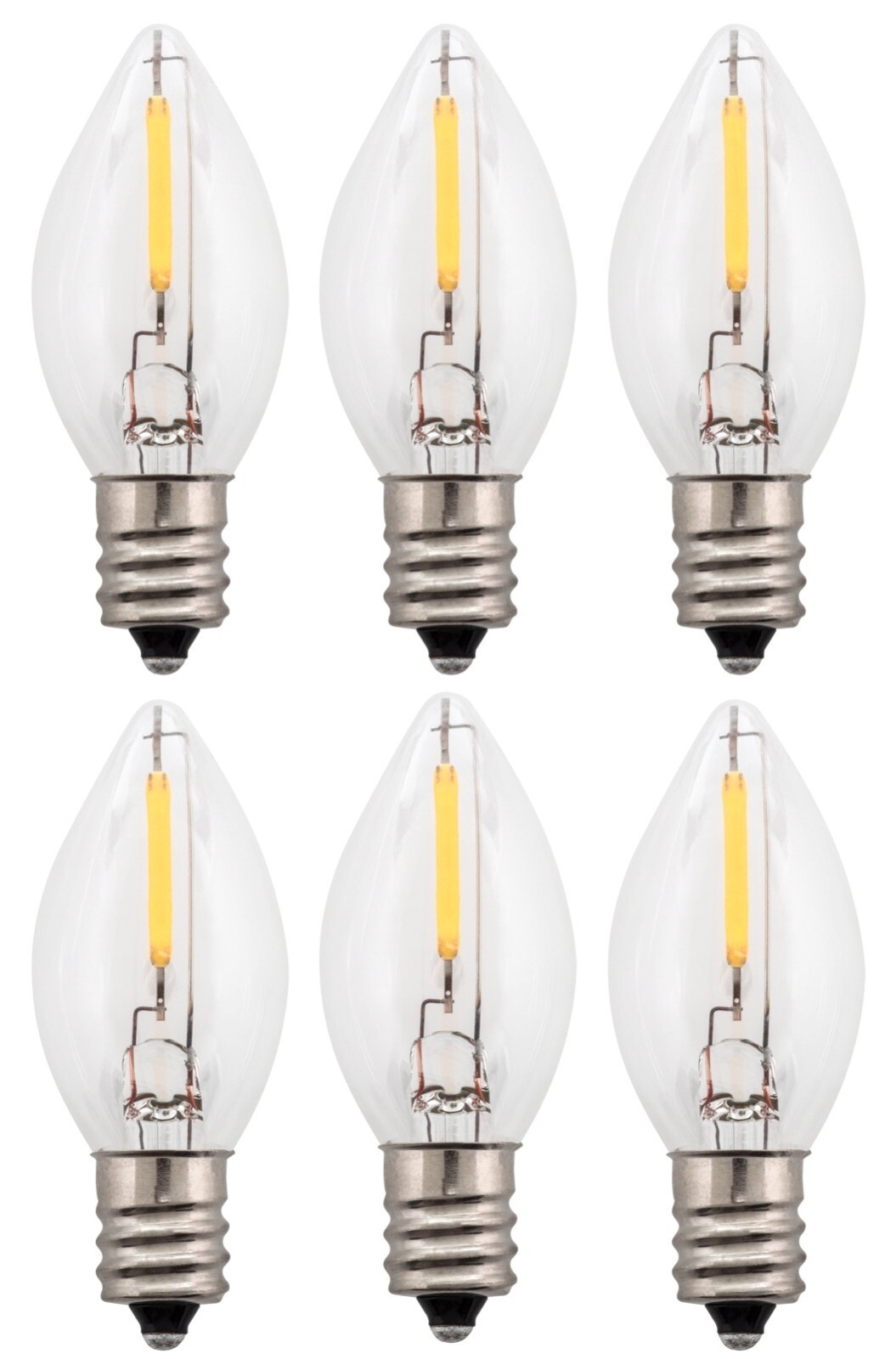6 LED Replacement Light Bulbs for Night Lights C7 Base, 0.7w, 120v gallery