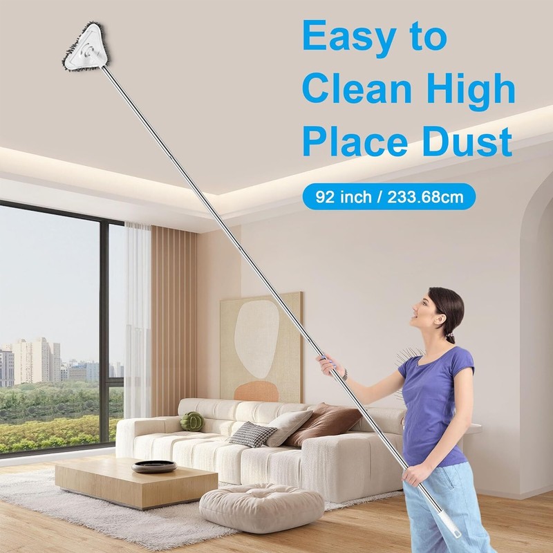 Ceiling Mop Ceiling Cleaner Wall Cleaner w/ Long Handle 92in and 6 Chenille Pads gallery