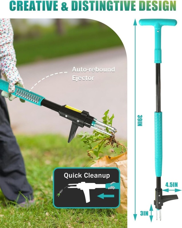 39" Weed Pulling Tool, 3-Claw Detachable Weed Puller Tool with Long Handle, H... gallery