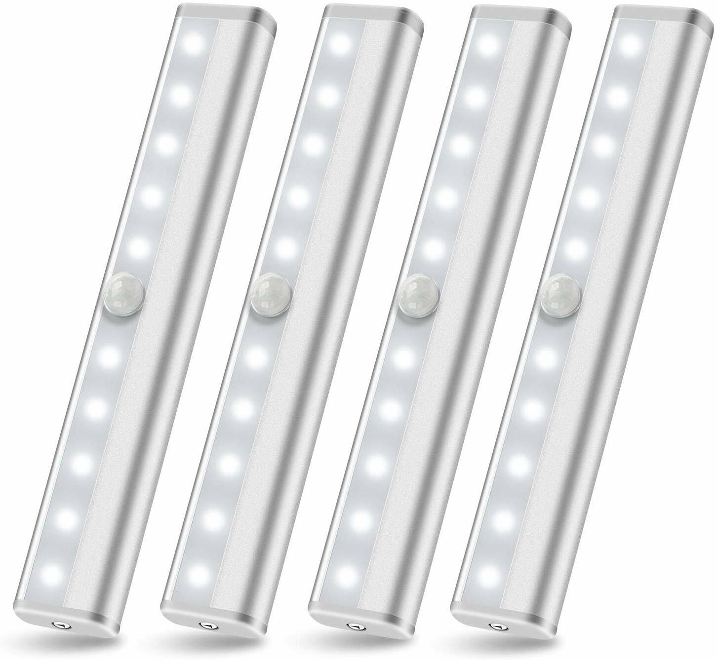 Wireless Under Cabinet Lighting LED Motion Sensor Battery Operated Closet 4pack gallery