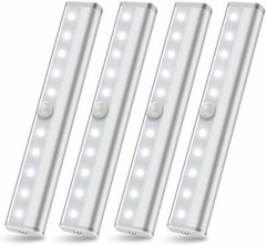 Wireless Under Cabinet Lighting LED Motion Sensor Battery Operated Closet 4pack