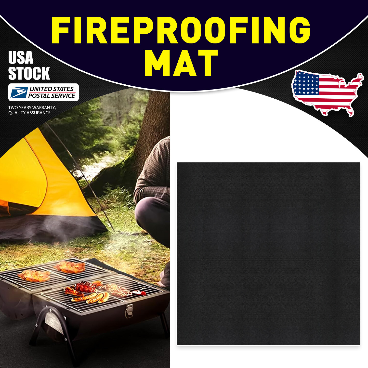1pc 3mm Fireproof Fireplace Carpet Grill Rug Protection Mat Flame Resistant Pad gallery