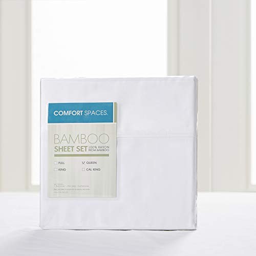 100% Rayon (from Bamboo) Bed Sheets Set, Breathable, Full White Sheet Set gallery