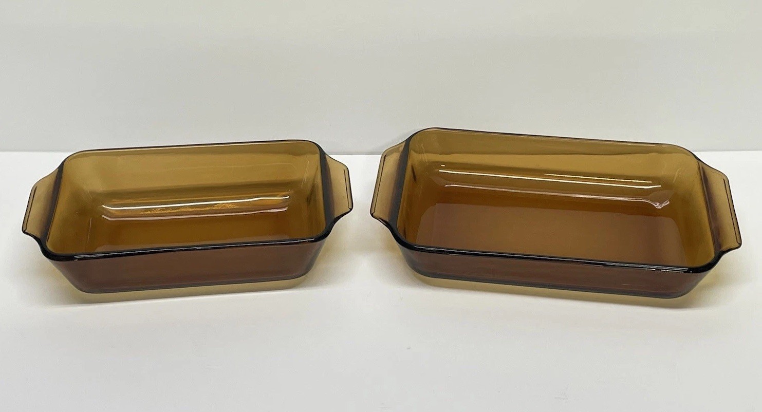 Vtg Fire King Anchor Hocking Amber Glass Baking Pan 432 1.5 Quarts & 441 (1 Qt) gallery