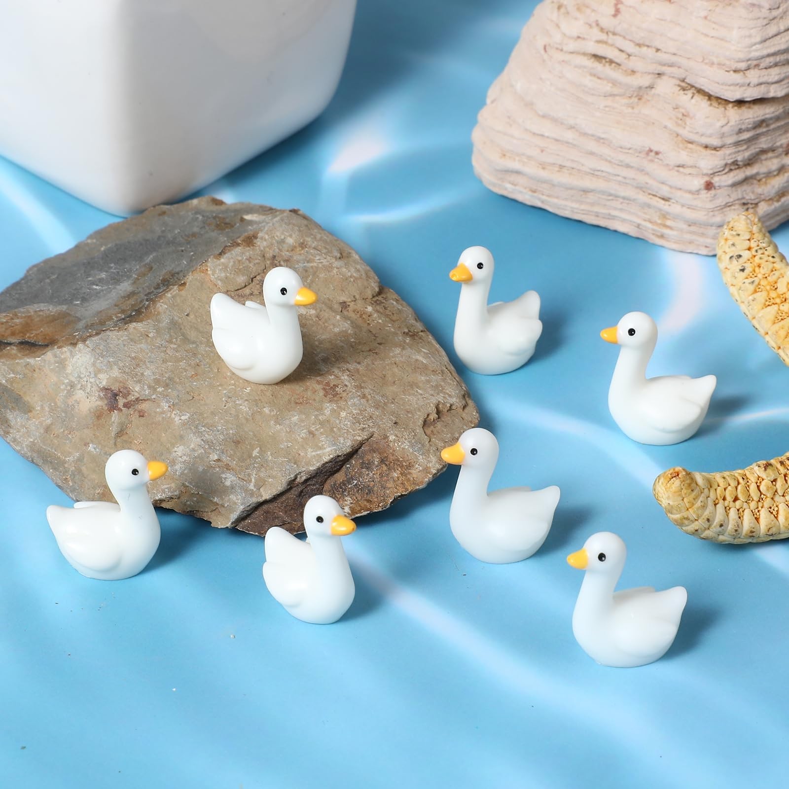 50Pcs Mini Tiny Gooses Resin Animal Figurines, Handcrafted Small Desk Goose Deco gallery
