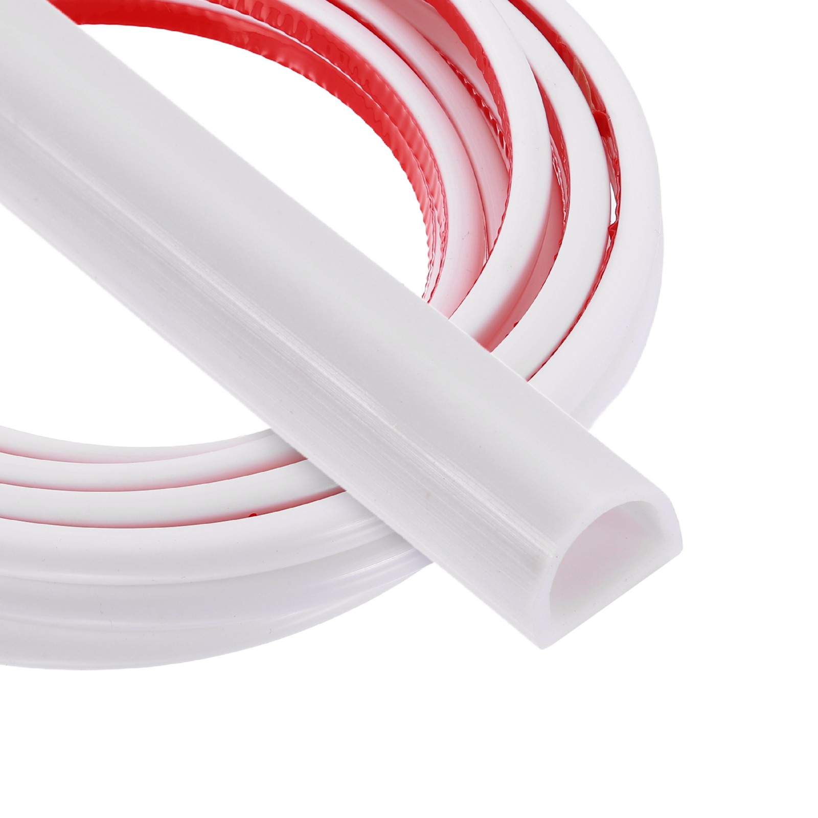 16.4FT Silicone D Shape Weather Stripping, Self Adhesive Doors Seals, White gallery