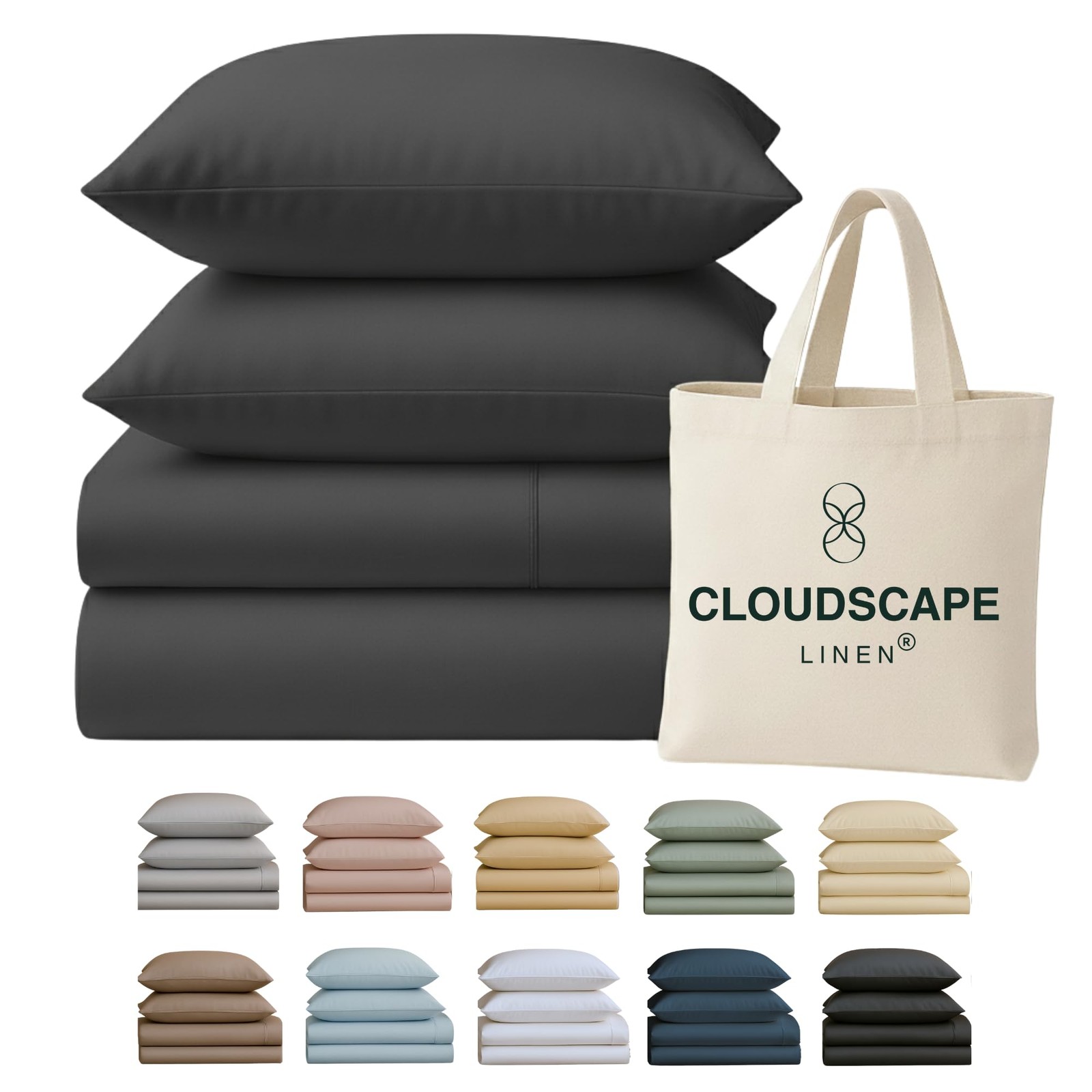 CLOUDSCAPE 100% Egyptian Cotton Queen Sheets - 400 Thread Count Extra Deep Po... gallery