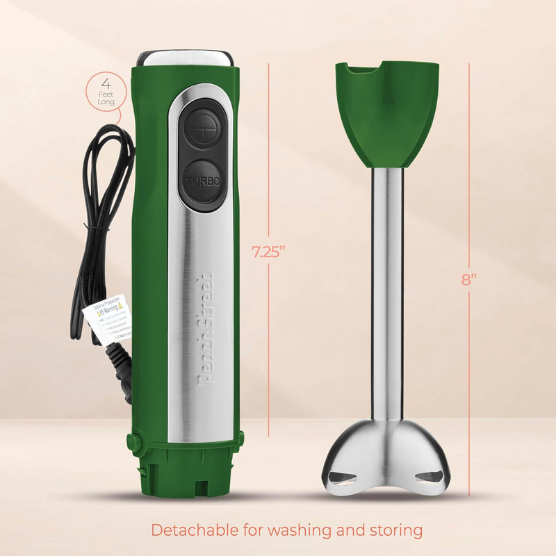 Powerful Immersion Blender, Electric Hand Blender 500 Watt with Turbo Mode, Deta gallery
