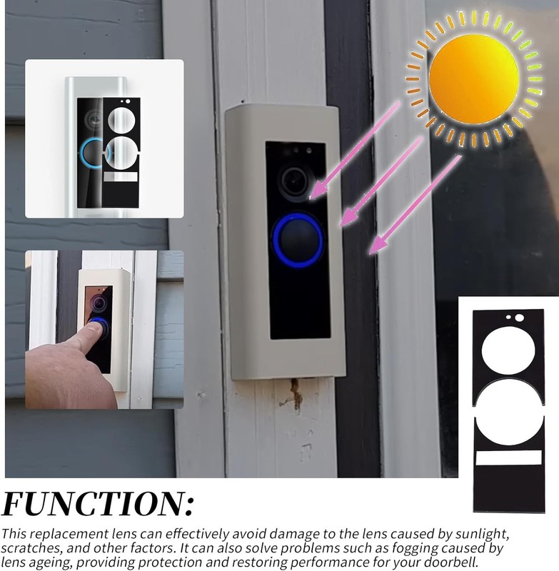 1x Replace Lens Screen Protector For Ring Doorbell Pro,Not Doorbell Pro 2 Black gallery
