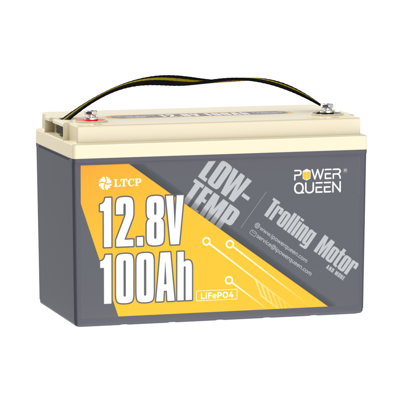 Power Queen 12V 100Ah Trolling Motor LiFePO4 Lithium Battery Low Temp Protection gallery