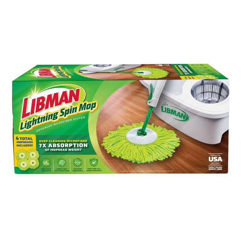 Libman Lightning Spin Mop System Plus 3 Refill Head | and White Bucket gallery