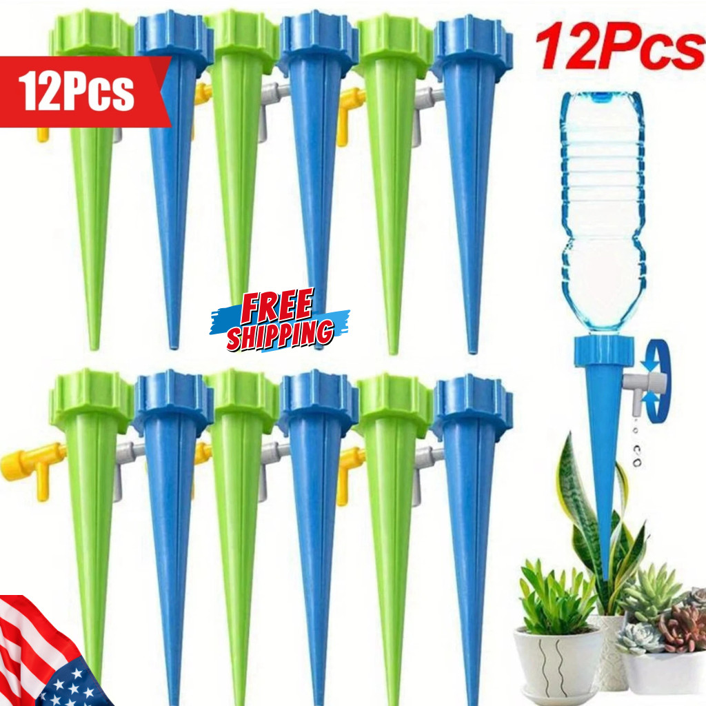 12Pcs Self Watering Spikes Automatic Irrigation Watering Drip System for Plants gallery