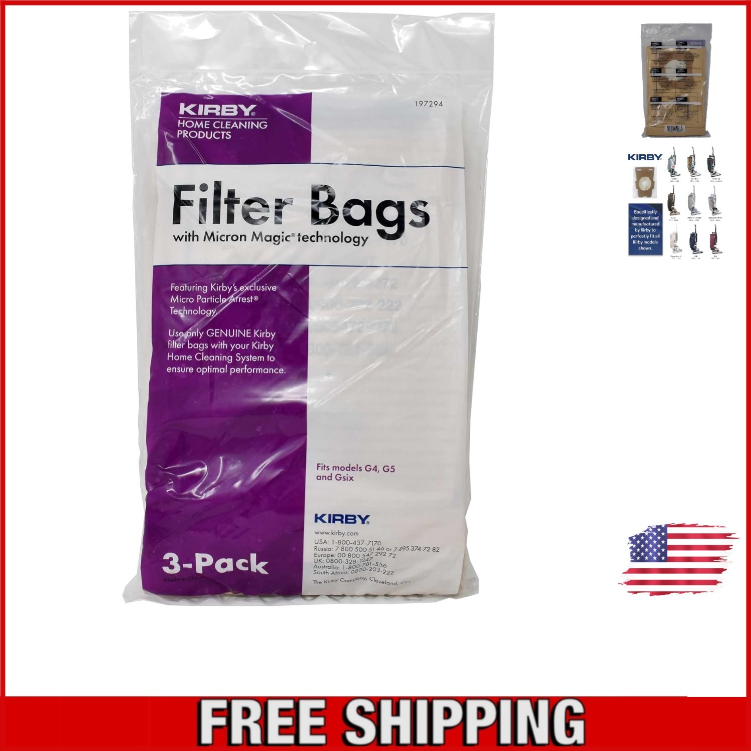 High-Capacity 3-Pack Vacuum Bags with Micron Magic Filtration for Kirby G Models gallery