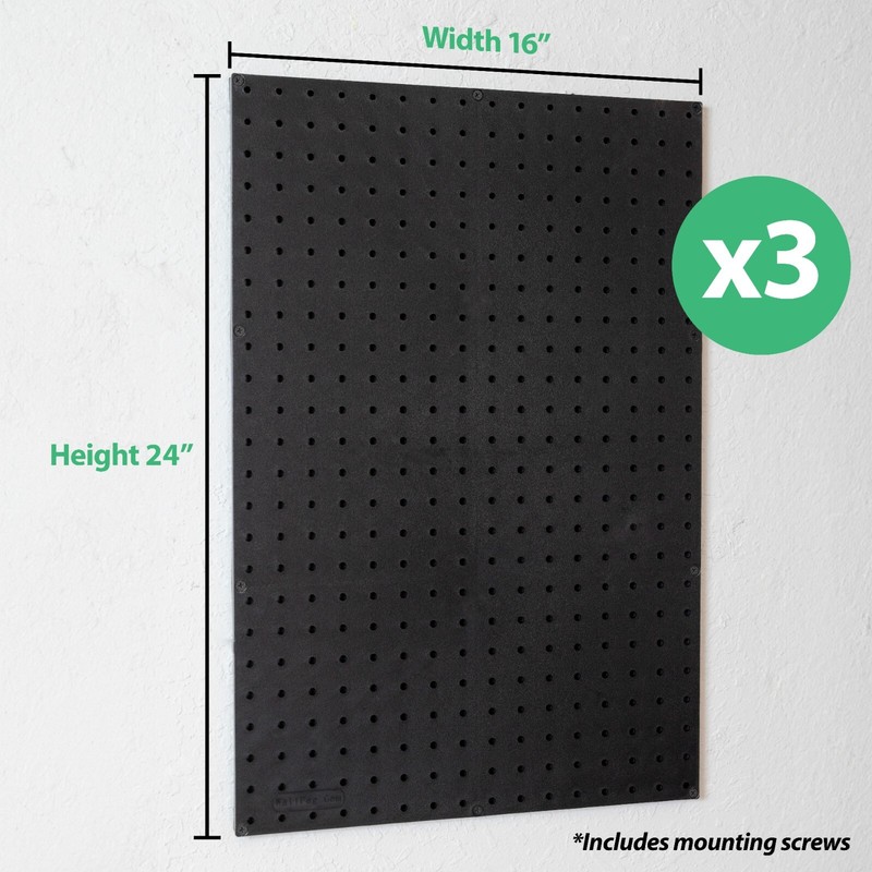 Black Pegboard Kit Wall Storage - Workbench Organizer Peg Board Shop Tools gallery
