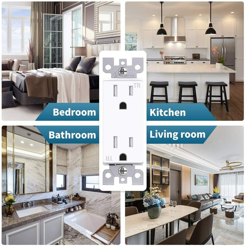 10Pack Outlet Socket, Decora Duplex Receptacle 15 Amp, 125 Volt Tamper Resistant gallery