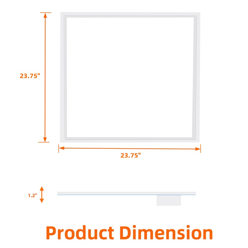 2x2 Led Flat Panel Light 5000k Daylight Edgelit 45w/5400lumens Dimmable 2x2ft gallery