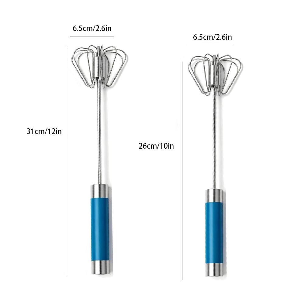 Stainless Steel Semi-Automatic Egg Whisk Set, 2PCS Hand Push Rotary Manual Mi... gallery
