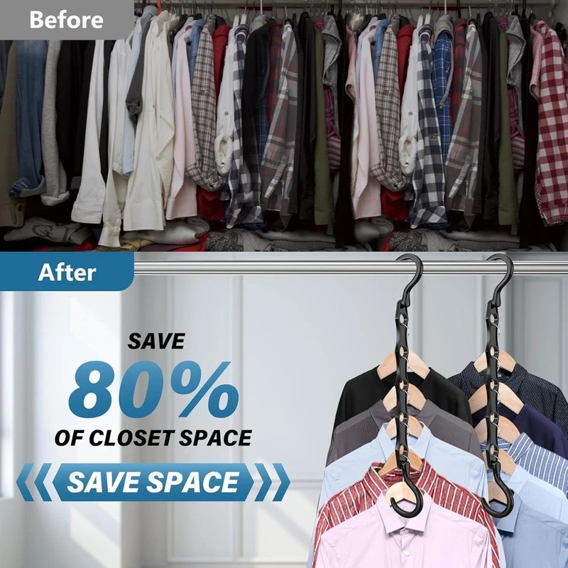 24 Pack Hangers Space Saving Magic Plastic Hanger Organizer Shirt Space Saving H gallery