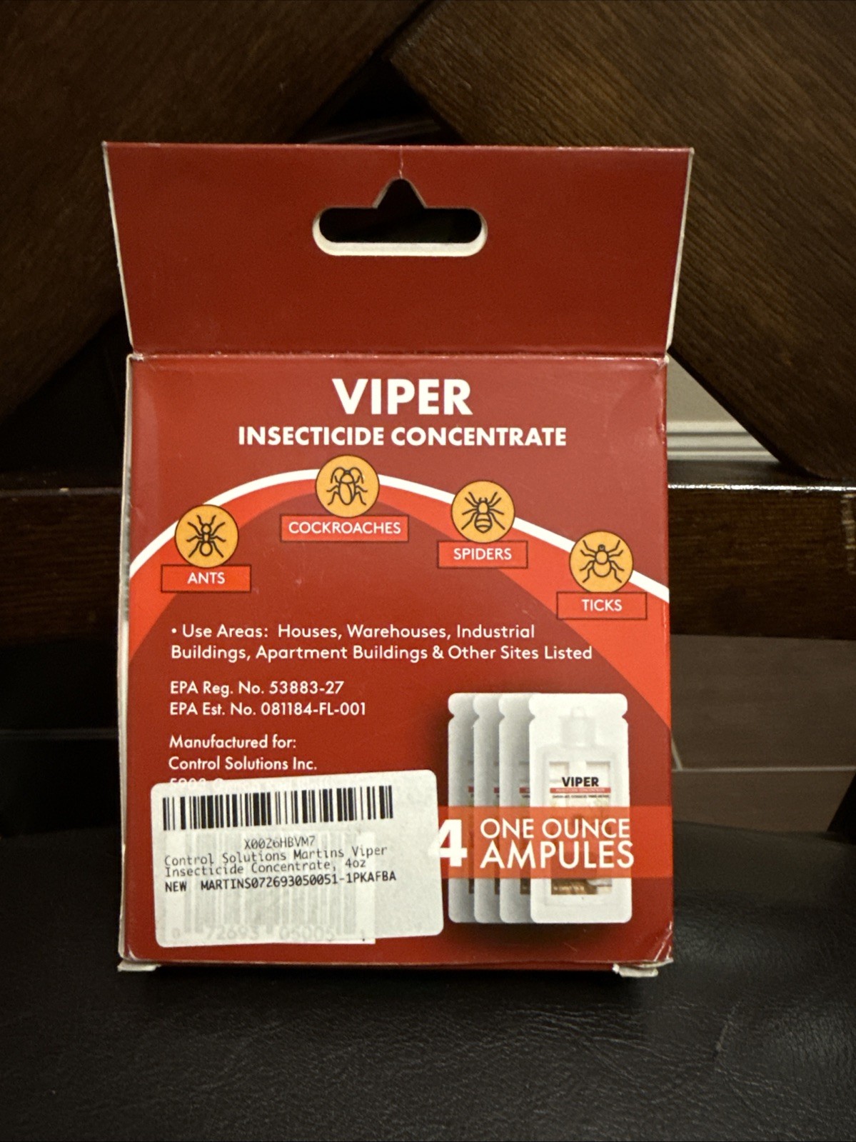 Martin’s Viper Insecticide Concentrate 25.4% - 4 Packets Roach Ants Spider Tick+ gallery