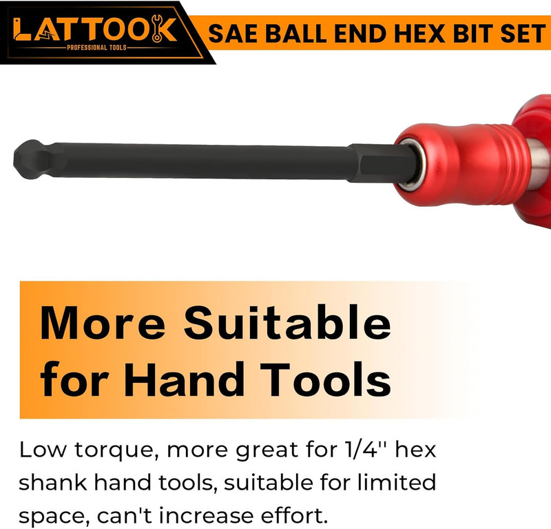 Ball End Hex Head Allen Drill Bit Set, 10PCS SAE 5/16” to 5/64” Ball End Hex B gallery