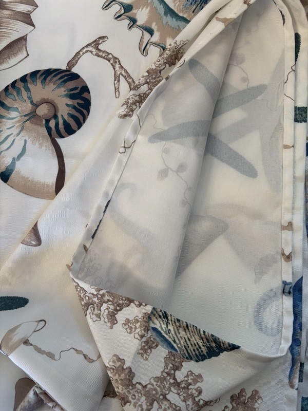 Ocean Tablecloth Shell Starfish Rectangle 82x58” Seahorse Off White Blue Beige gallery