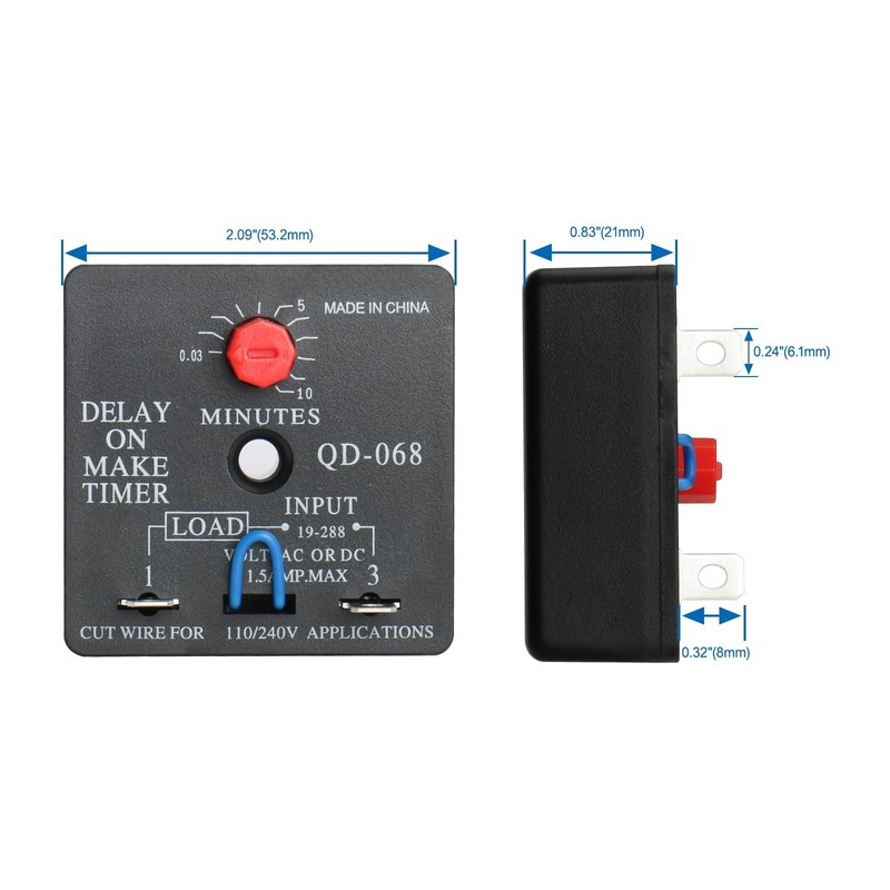 Adjustable Delay Timer Switch 10-Minute 110/240V Time Delay Relay - 10-Pack gallery