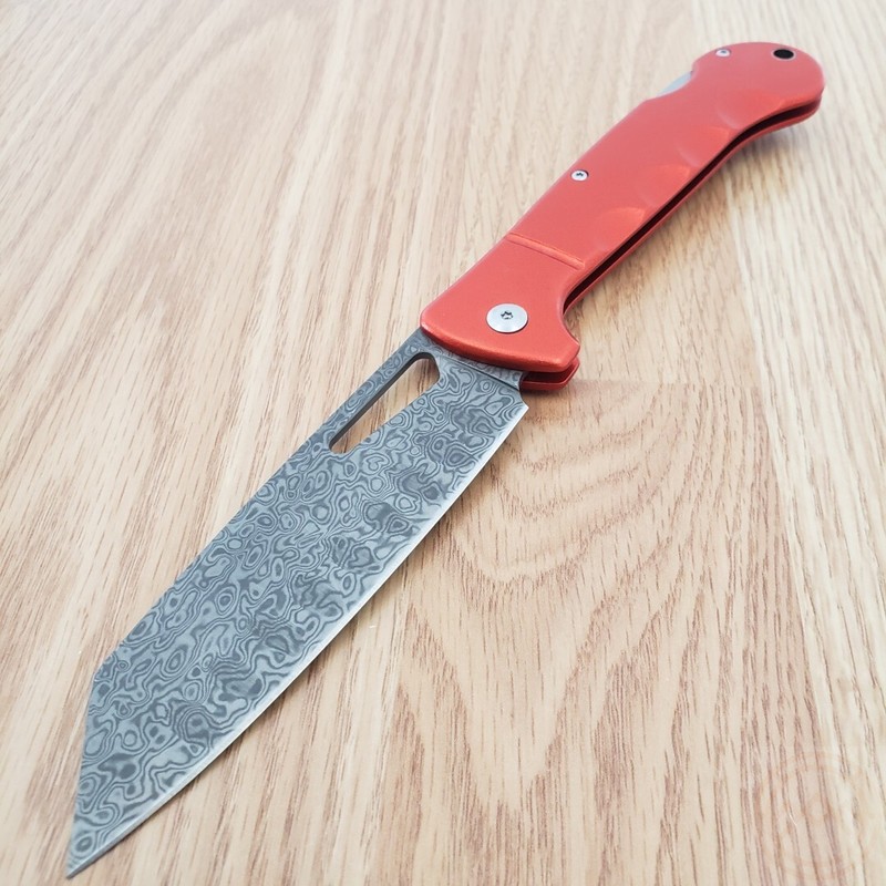 Rough Ryder Sous Chef Folding Knife 4.5" Damascus Steel Blade Aluminum Handle gallery