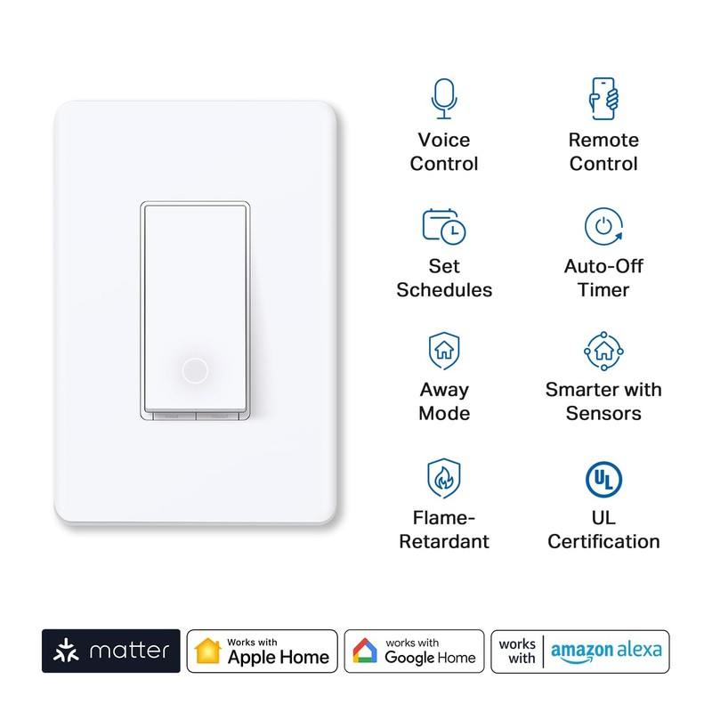 TP-Link Matter Smart Light Switch: Voice Control w/Siri, Alexa & Google Home ... gallery
