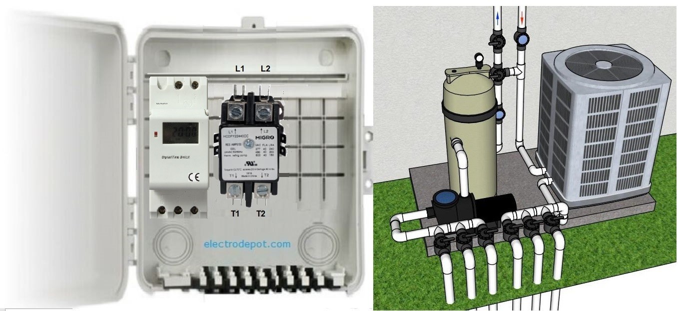 220VAC Digital Timer 7 Day 24 Hr 40A, Double Pole Time Switch, 50A, 30A, 240V 2P gallery